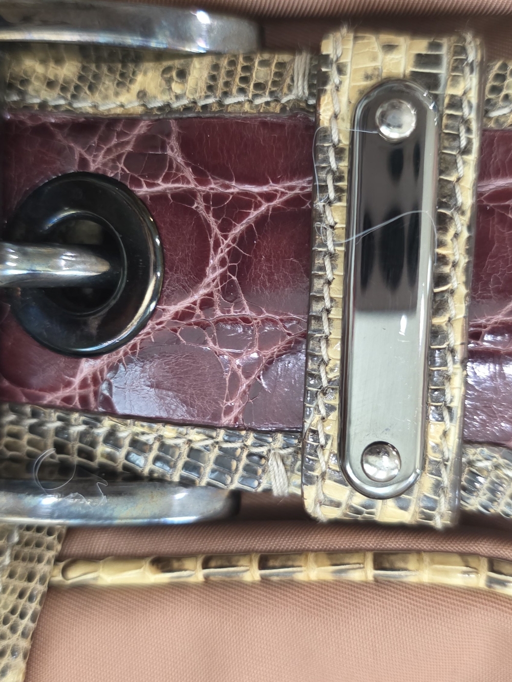 Authentic Prada Blush Pink, Aligator Shoulder Bag with Silver-Tone Hardware - Picture 12 of 16
